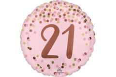Foil Balloon – "21" – Pretty Pink – Pink – 45 cm